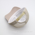 Beige heren 6 paneel geborduurde trucker hoeden
